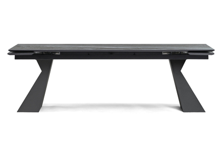 Керамический стол Woodville Денхольм 240(300)х100х75 mosco nero matt, черный