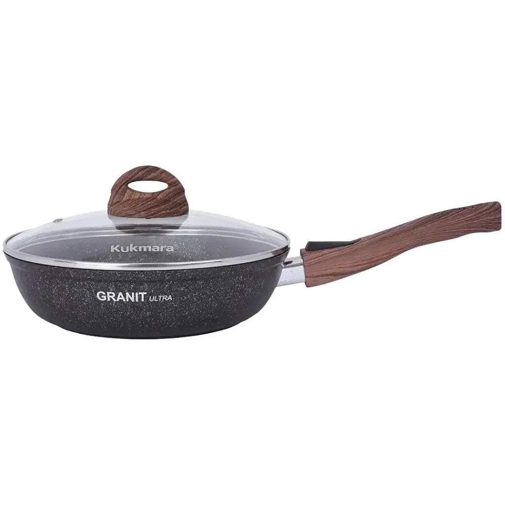 Сковорода 24*6см «Granit ultra» (blue) со съемной ручкой и стекл. крышкой сгг243а