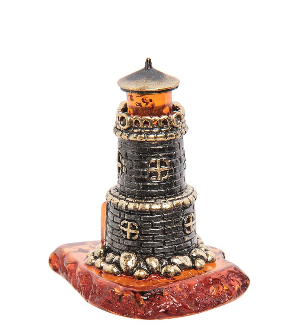 AM-1816 Фигурка «Маяк» (латунь, янтарь)