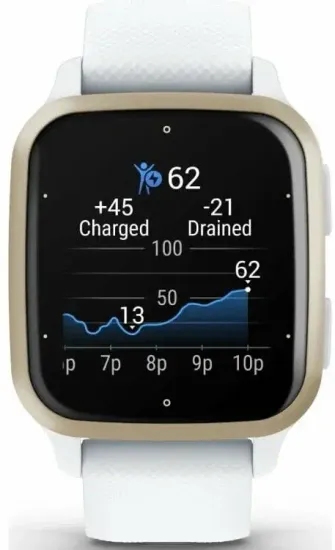 Смарт-часы Garmin Venu Sq 2 белые с кремово-золотым алюминиевым безелем