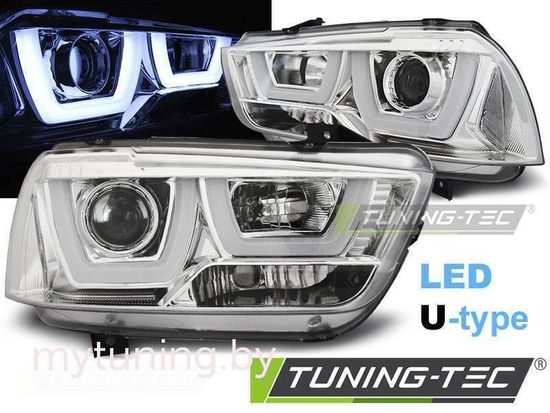 Передние фары tube light chrome для Dodge Charger LX II