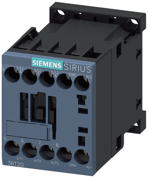 Siemens Контактор, 3 ПОЛ  AC-3, 7.5КВТ/400В, Блок-Контакт 1НЗ 3RT20181BB42