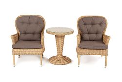 "Алиса" кофейный комплект из искусственного ротанга, цвет соломенный