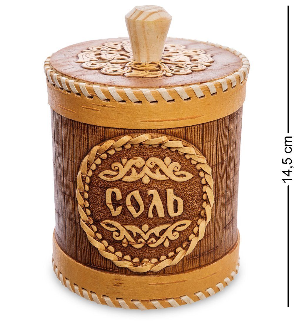 Народные промыслы BST-315/ 1 Туесок «Соль» бол. (береста)