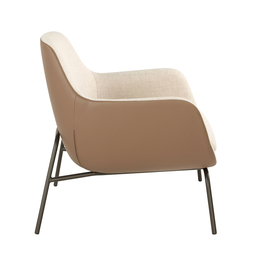 Кресло 5099/A226 с обивкой из ткани и экокожи