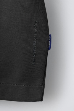 ZARA КОМПЛЕКТ ИЗ ФУТБОЛКИ И ШОРТОВ ИЗ ИНТЕРЛОКА, ТЕМНЫЙ АНТРАЦИТ