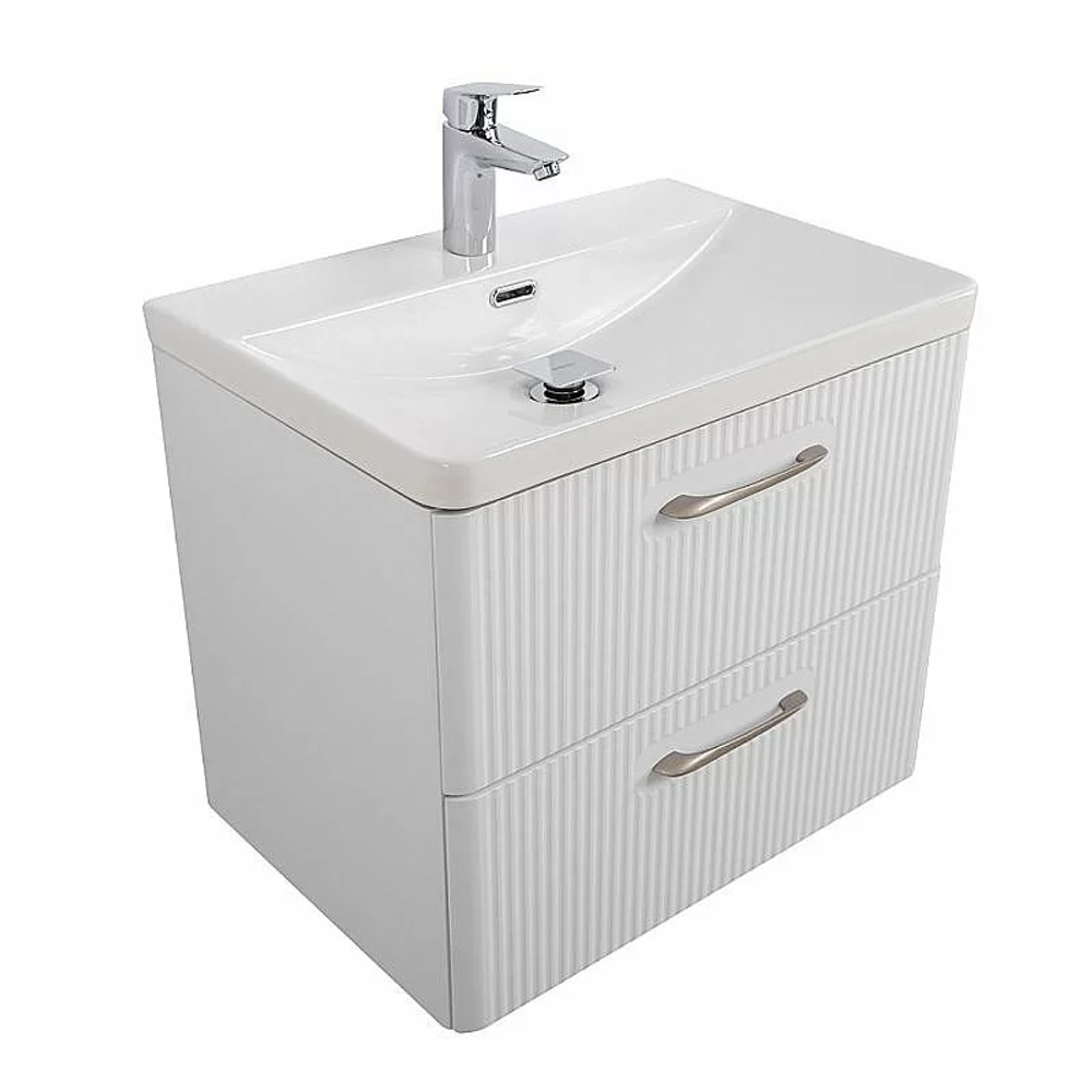 Тумба с раковиной BelBagno DUE-500-2C-SO-BM-P белый металлик
