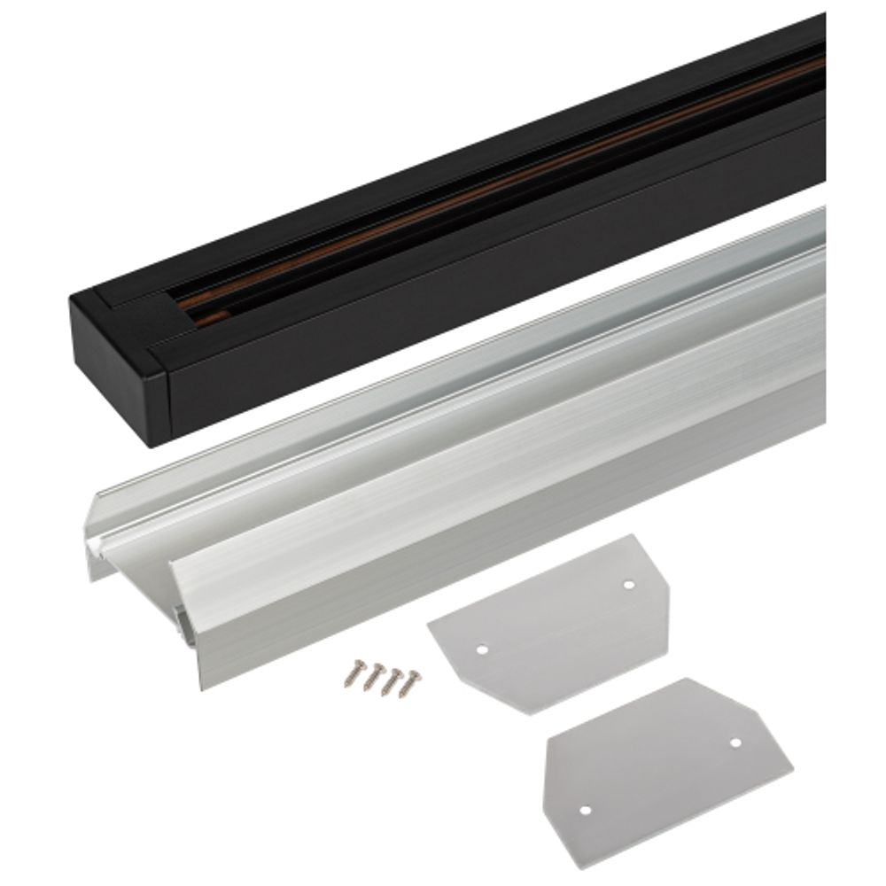 Комплект ЭРА TR-SET-200-1PT-PC BK шинопровод однофазный с профилем для натяжного потолка 2м черный