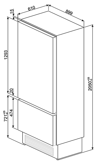 Встраиваемый холодильник Smeg RI96RSI