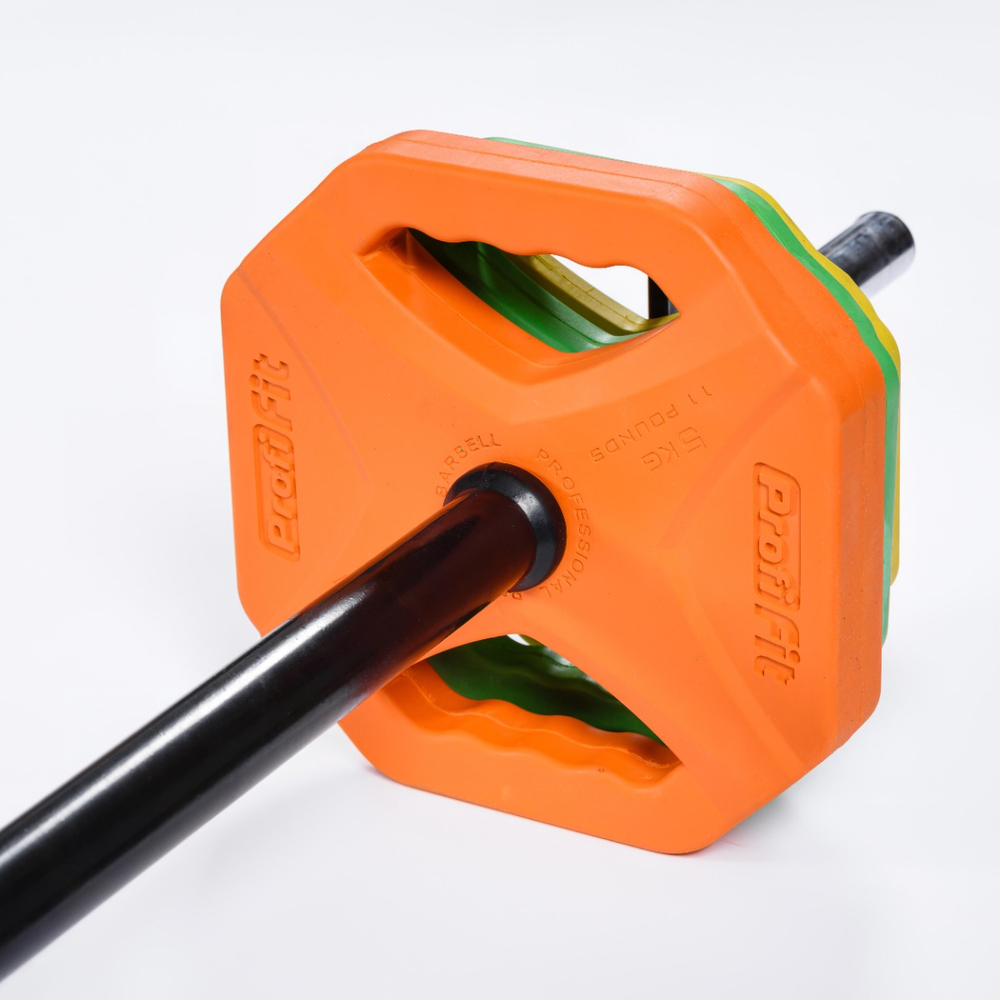 Штанга для аэробики и комплект дисков (1,25-2,5-5 кг) PROGRESS PROFI-FIT