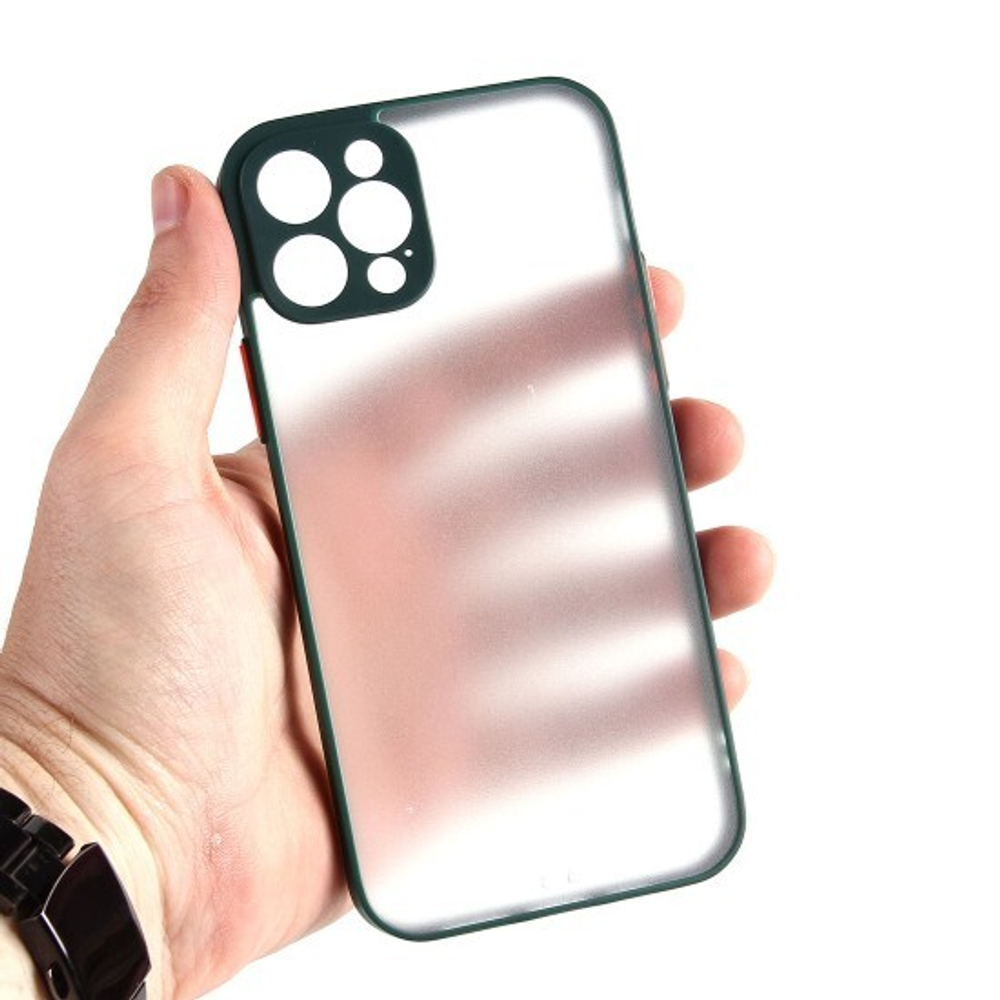 Чехол для iPhone 12 Pro, прозрачный, матовый, 0,5 мм, 012507 Зеленый