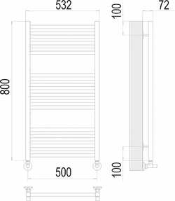 Полотенцесушитель водяной Terminus Аврора П16 500х800