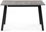 Стол деревянный Woodville Колон Лофт 120(160) х 75 черный матовый, бетон, ножки черные