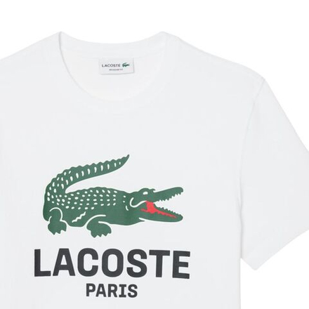 Теннисная футболка Lacoste Printed Cotton - white