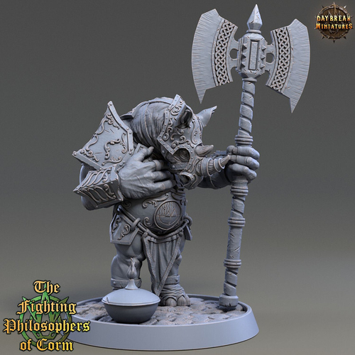 Носорог Воин Паладин Варвар Файтер Рыцарь миниатюра для dnd, днд, pathfinder, фентези, Настольная игра, НРИ, Варгейм, РПГ