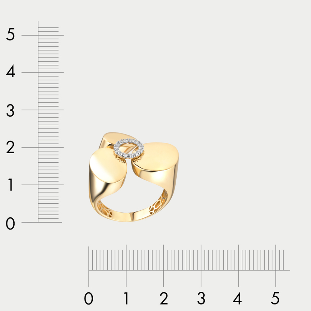 Кольцо женское из желтого золота 585 пробы с фианитами (арт. 901741-4102)