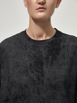 Футболка вареная "Уютная". Черно-серая