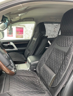 NN - 82 Черный / Комплект чехлов на сиденья, ткань черная, строчка черная, 5 предметов, серия: шарм (за комплект)