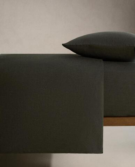 ZARA HOME ПОДОДЕЯЛЬНИК ИЗ СМЕСОВОГО КАШЕМИРА, СЕРЫЙ