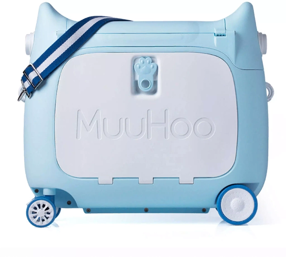 Чемодан детский MuuHoo универсальный для путешествий, голубой