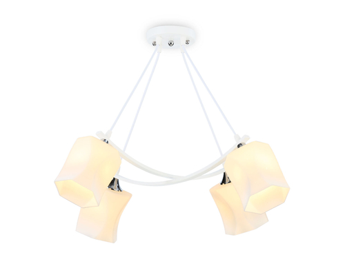 Светильник подвесной TR303156/4 WH/CH/FR белый/хром/белый матовый E27/4 max 40W 640*640*410