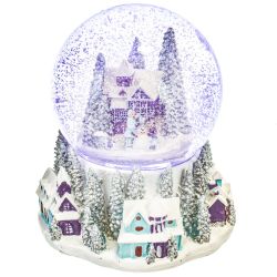 GAEM Фигур декор в стекл шаре "Снеговик/Дом" (подсв, муз, вьюга, AAAх3 н/п), D 10 см, L12 W11,5 H14 см, 2