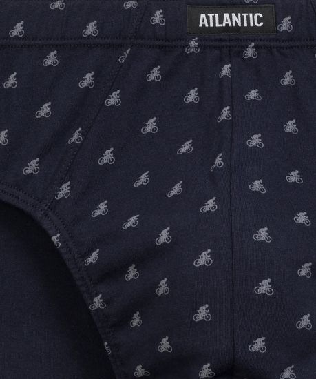 Мужские трусы (3шт) слипы классика Atlantic 3MP-180, темно-синий + голубой + серый