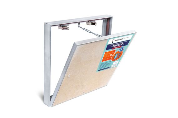 Люк под плитку нажимной Вектор 400х600 мм (ШxВ, 40х60 см) со съемной дверцей и уплотнителем, алюминиевый