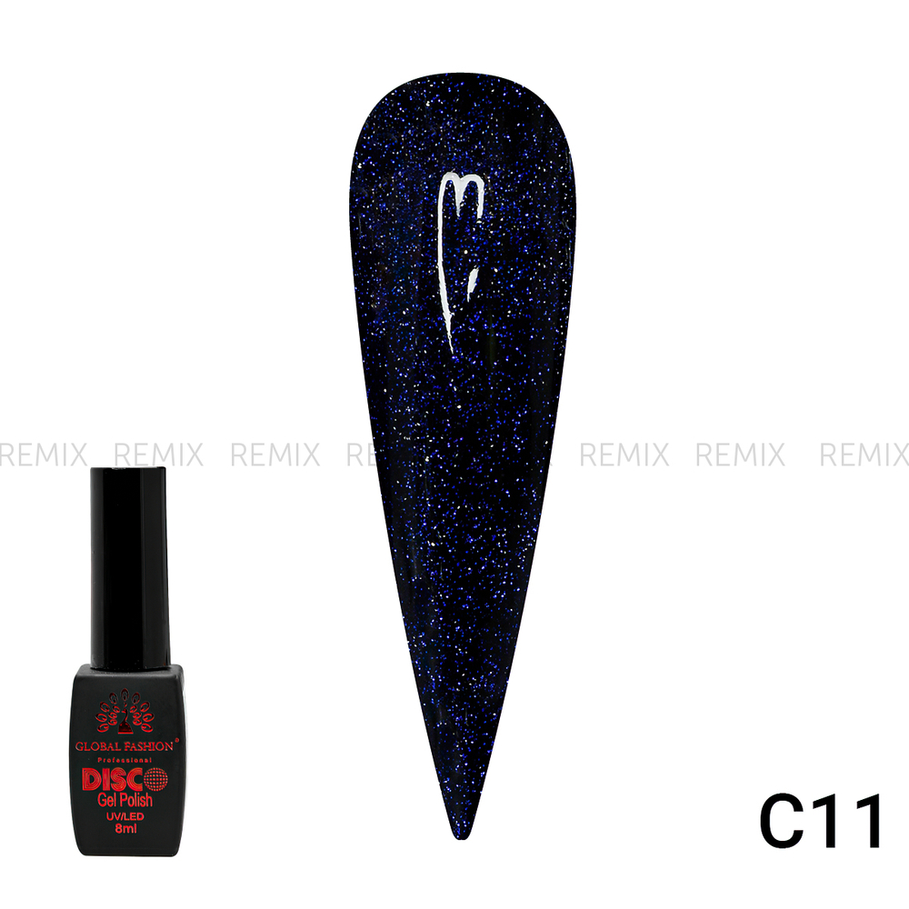 Гель лак Disco Gel Polish, Global Fashion, светоотражающий, 8 млC11