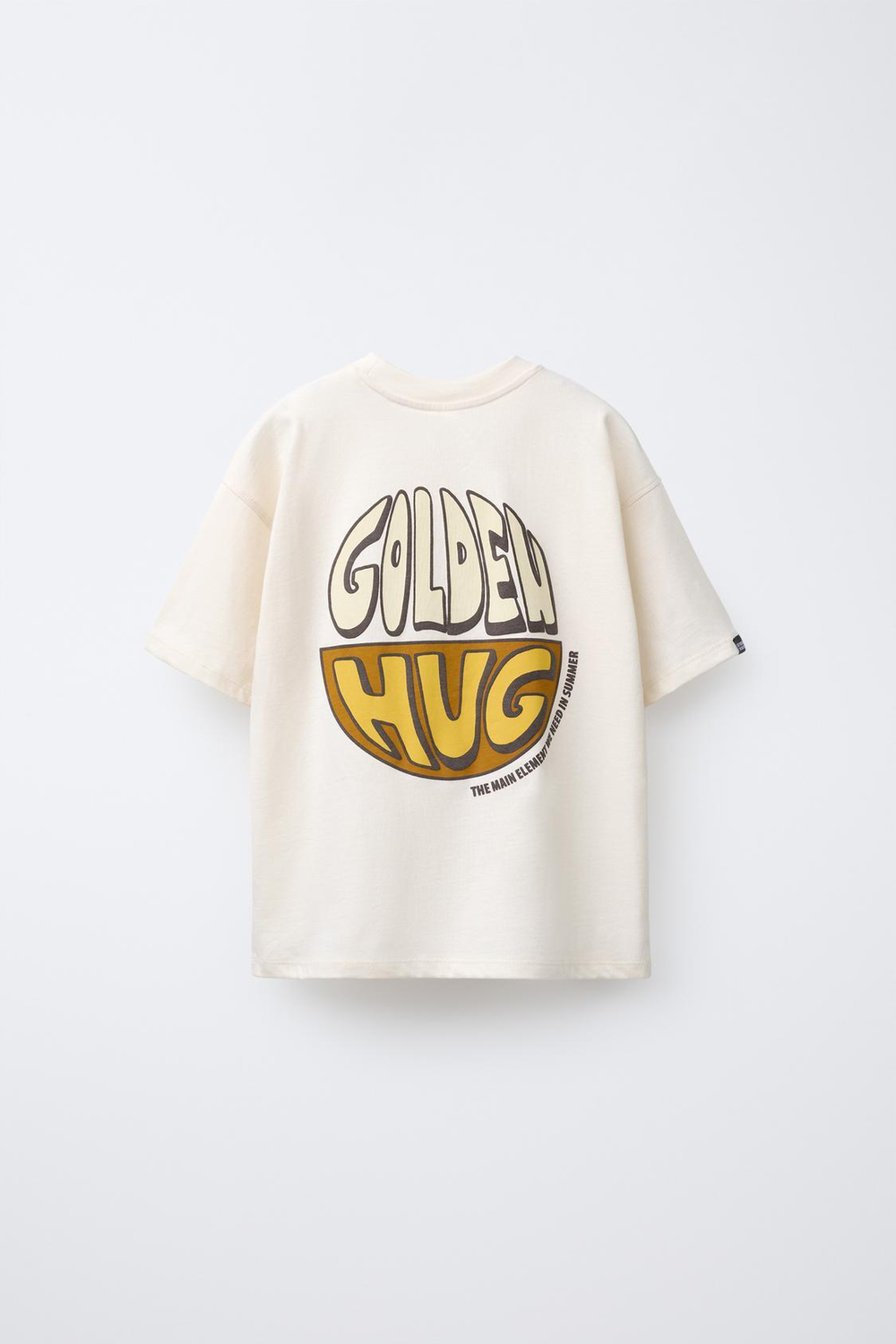 ZARA ФУТБОЛКА С РЕЛЬЕФНОЙ НАДПИСЬЮ, ЭКРЮ