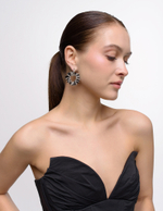 Серьги "Character" из черного агата Silver