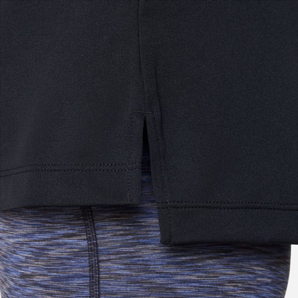 Футболка для девочки теннисная Nike Dri-Fit Long Sleeve 1/2 Zip Top - black/white