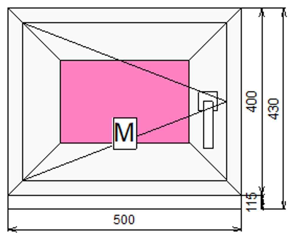 Пластиковое окно 400 х 500 ТермА Эко с поворотной створкой + Москитная сетка