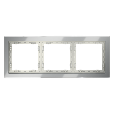 Рамка стеклянная VOLTUM S70 на 3 поста, (сталь, стекло)