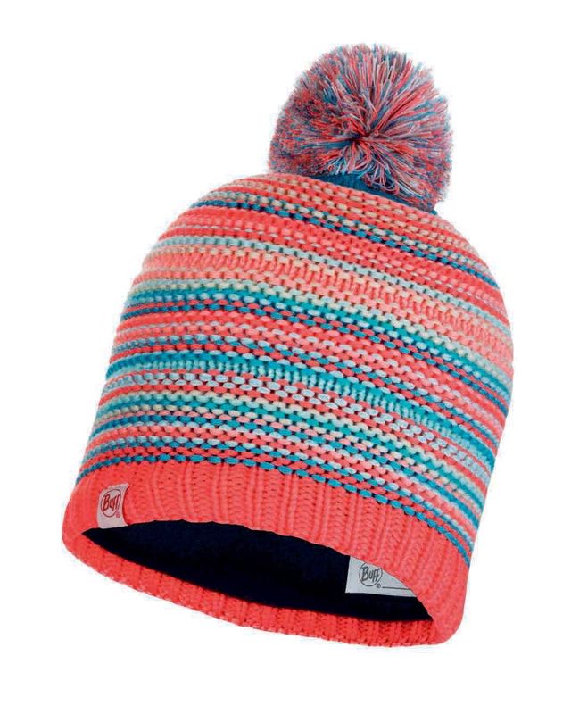 Шапка вязаная с флисом детская Buff Hat Knitted Polar Amity Coral Pink Jr Фото 1