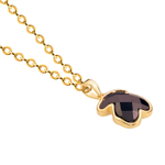 Латунная цепочка с Подвеской "Мишка из чёрной керамики", gold