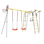 Детский спортивный комплекс для дачи ROMANA Акробат - 2 (желтый/серый) (с пластиковыми качелями)