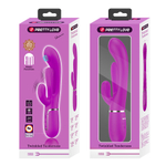 Розовый вибратор-кролик 22,2см с дополнительным язычком Pretty Love Triple Rabbit Multifuncional Vibrador BW-500041