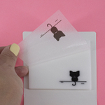 Прозрачные стикеры для заметок с клеевым краем, Alingar, 75 х 75 мм, 50 л., покрытие starlight touch, "Black KITTEN", белый, водонепрониц., европодвес