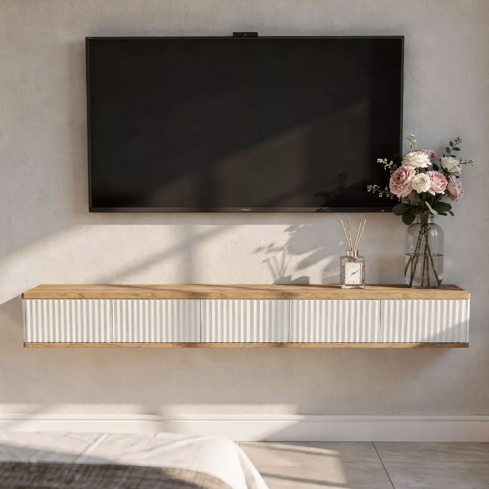 Подвесная тумба под телевизор ROYAL 5038 эко (Дуб Кантри)