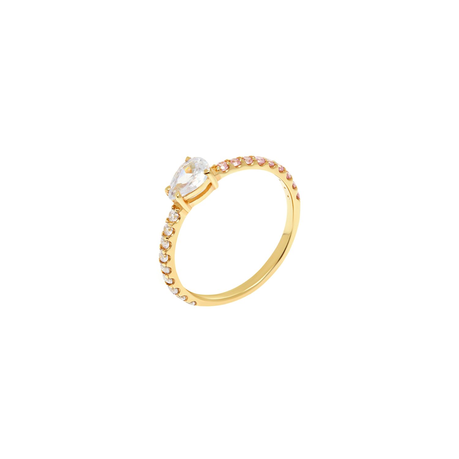 Кольцо Pear Ring – Gold Pink
