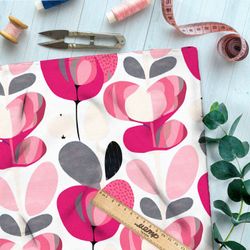 Ткань премиум атлас абстрактный цветок