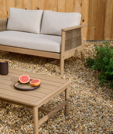 Комплект уличной мебели Alabe, массив акации, двухместный диван, 2 кресла, столик