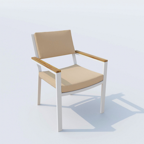 Стул Ideal Patio БОНТА бежевый - белый каркас