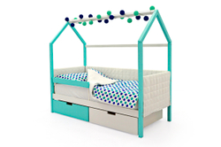 Детская кровать-домик мягкий Бельмарко Svogen мятно-белый