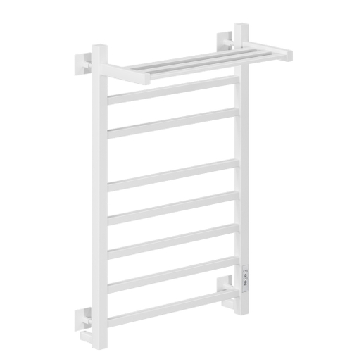 Полотенцесушитель MIXLINE FORTUNE  80х50 (таймер, 560 Вт, 7 перекладин + ПОЛКА) электрический БЕЛЫЙ