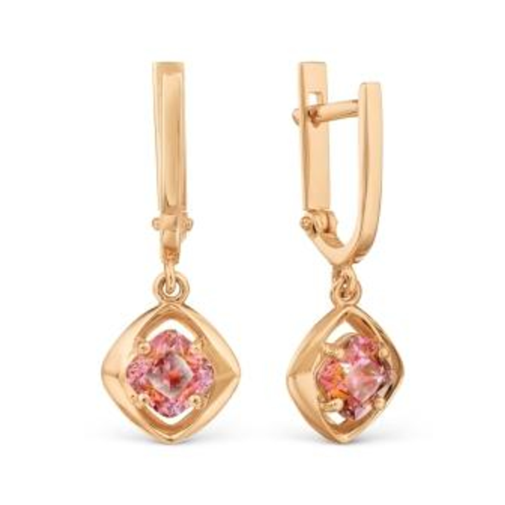 Серьги из золота с фианитами