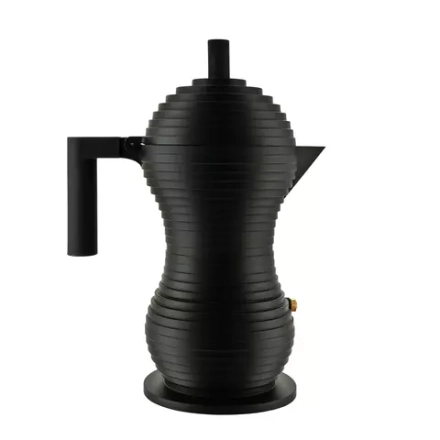Alessi - Алюминиевая Турка кофеварка  Pulcina на 6 чашек. черный / артикул   MDL02/6 BB  / GTIN 8003299451388