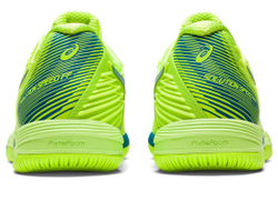 Женские теннисные кроссовки Asics Solution Speed FF 2 - hazard green/reborn blue