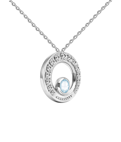 Подвес малый из серебра со вставками из топаза и бесцветных фианитов